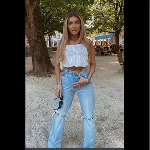 Zara ripped blogger jeans